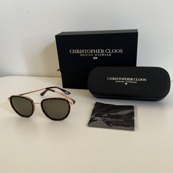 NWOT Christopher Cloos Gouverneur Sunglasses Espresso CR39 Polarized 49mm - Picture 4 of 9